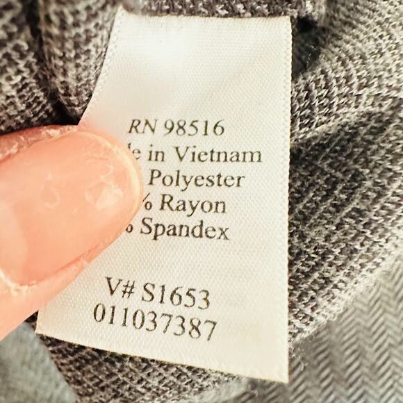 Coldwater Creek Womens Pants Menswear Ponte Trouser Knit Herringbone Grey W18 - Picture 7 of 12